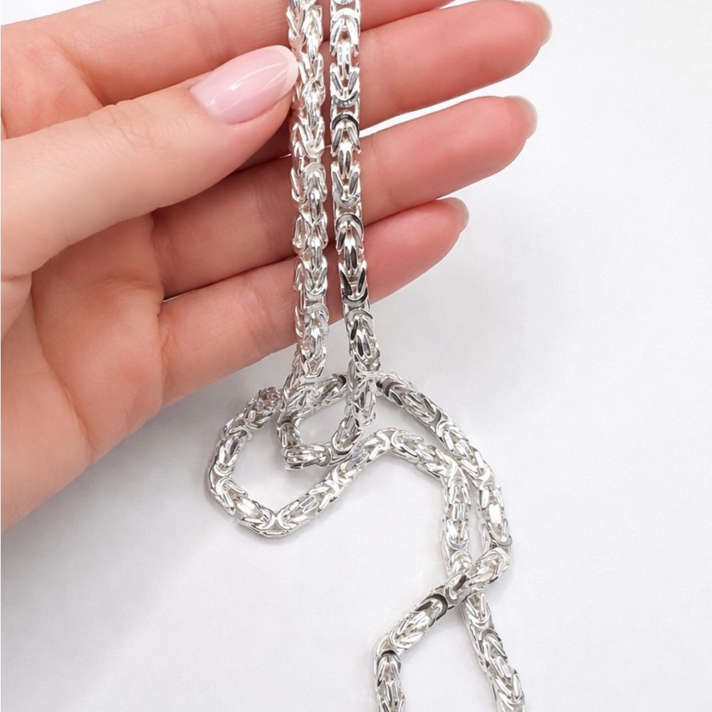 925 Sterling Silver Byzantine Chain Men’s Necklace Size 26” - Picture 8 of 17